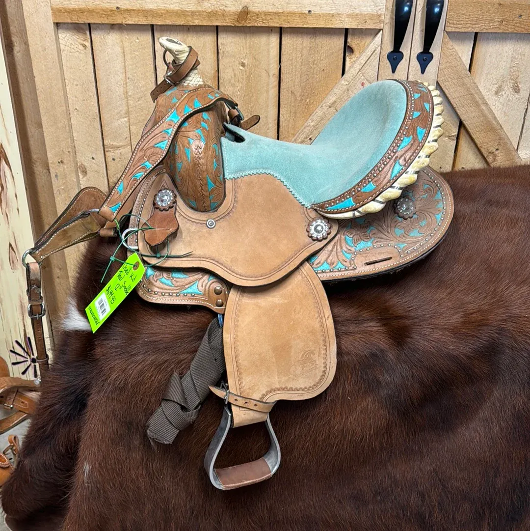 Teal Used 12" Kid Saddle