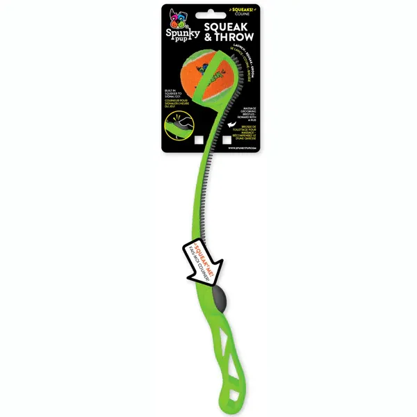 Spunky Pup Squeak &amp; Throw Ball Launcher