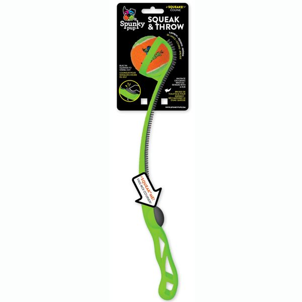 Spunky Pup Squeak &amp; Throw Ball Launcher
