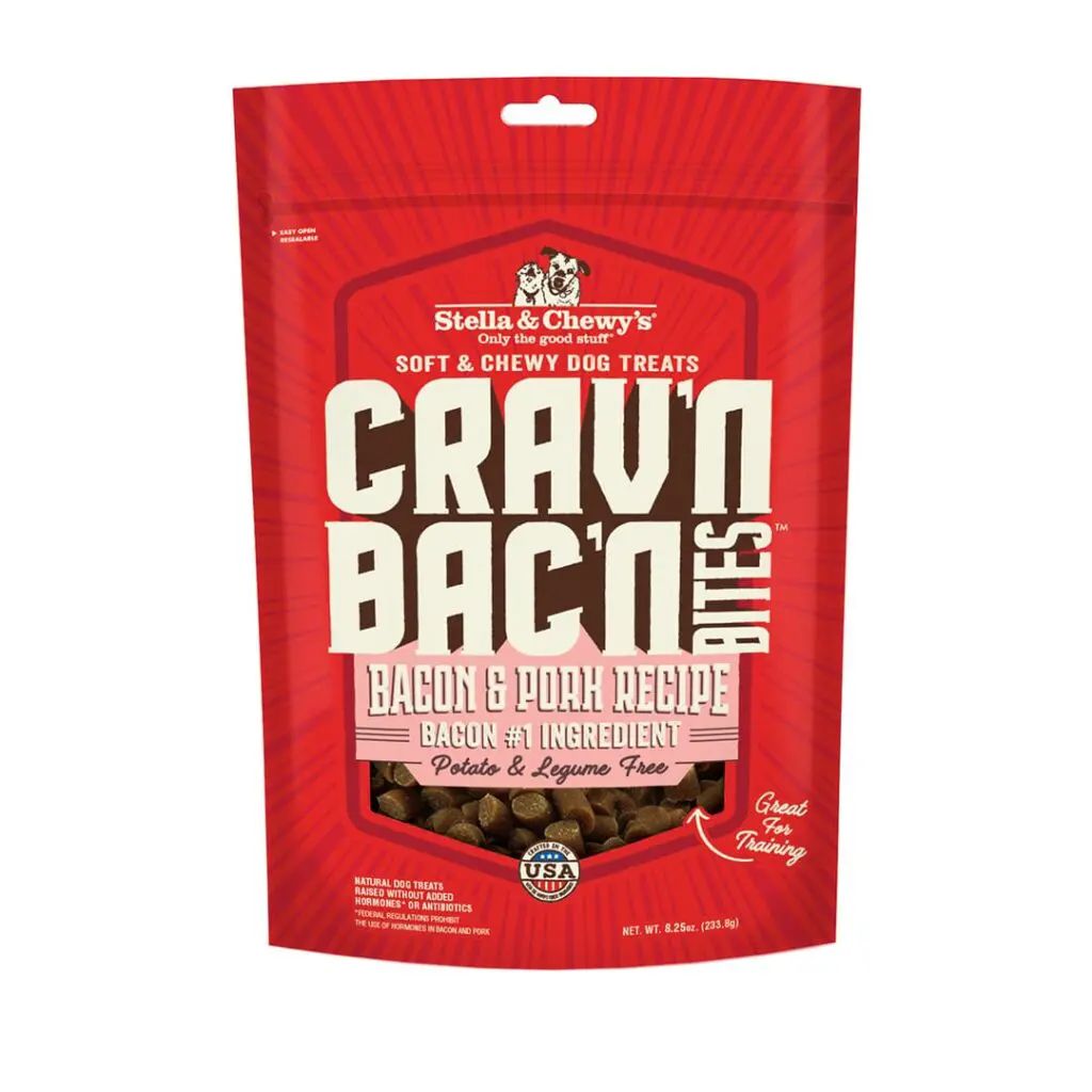Stella &amp; Chewys Crav'n Bac'n Bites Dog Treats - Bacon &amp; Pork