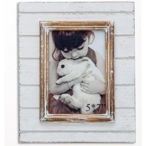 Textured White &amp; Gold Frame