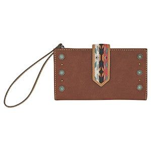 Tony Lama Wallet w/Wristlet - Southwest Embroidery Rowell Studs