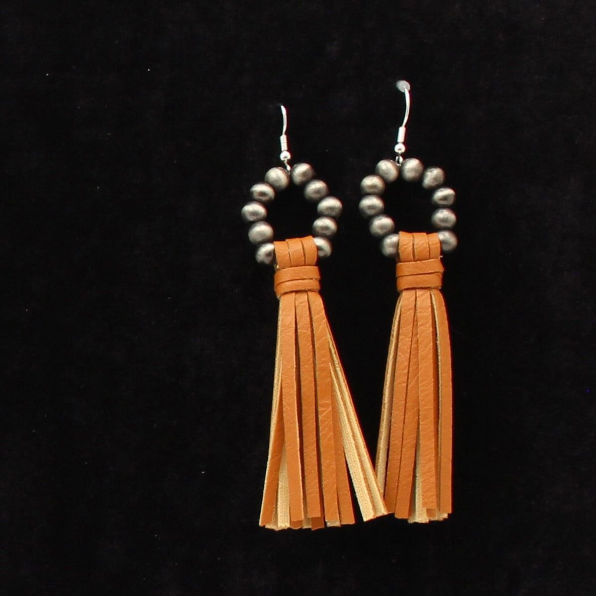 SS Bead Fringe Pendant Earring