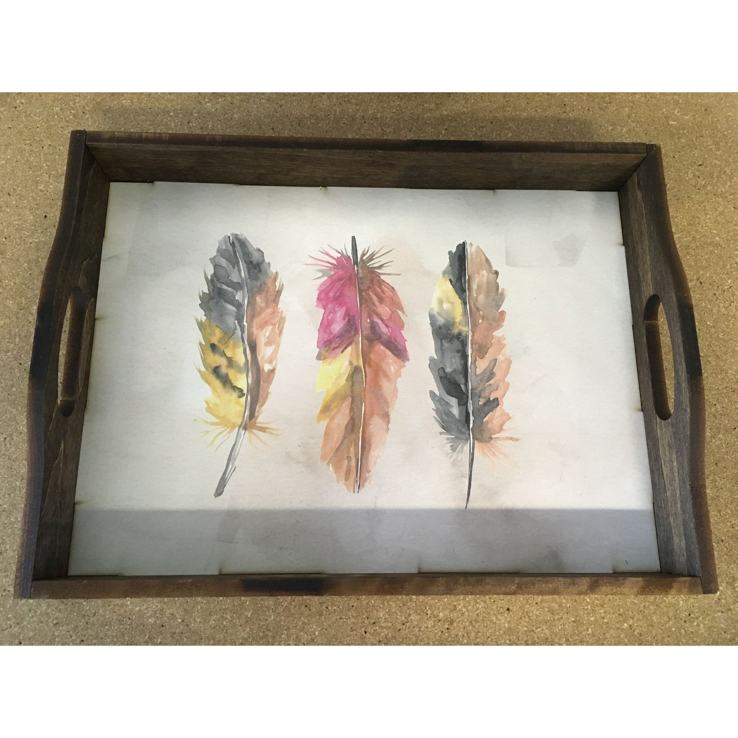 Three Feathers Large Serving Tray