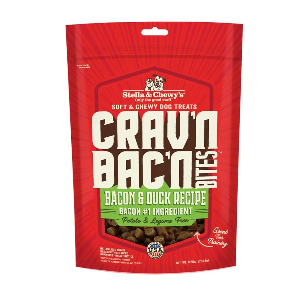 Stella &amp; Chewys Crav'n Bac'n Bites Dog Treats - Bacon &amp; Duck
