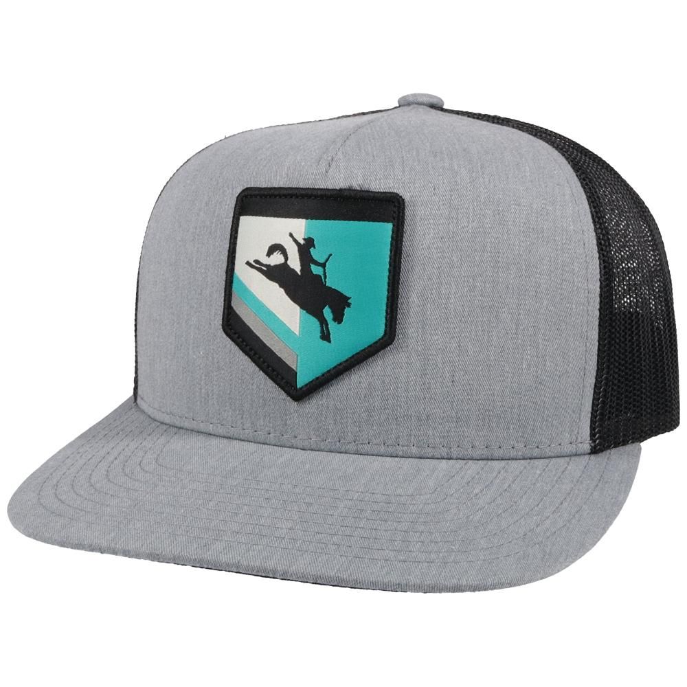 TIBBS Roughy Grey/Black 5 Panel Trucker w/Black/Turquoise Logo YOUTH