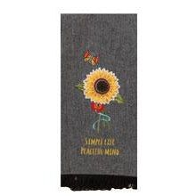 Sunflower Charm Embroidered Tea Towel