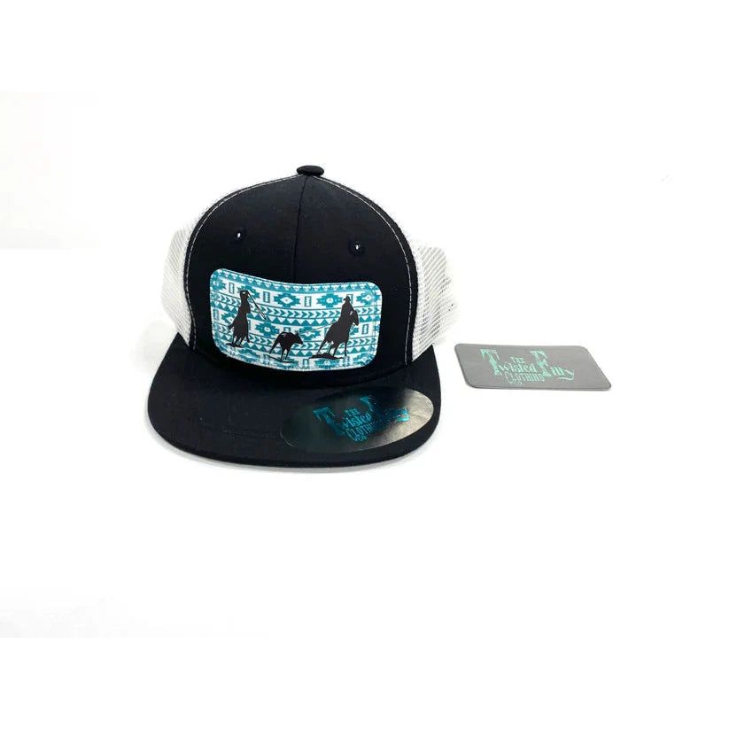 The Twisted Filly Southwest Team Roper Infant/Toddler Trucker Hat - Black/White