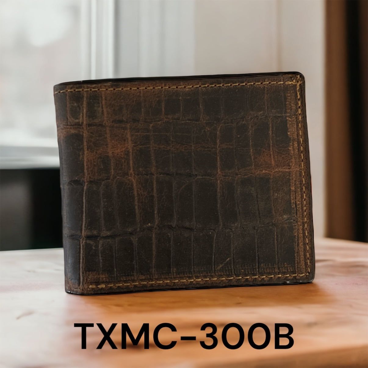 Twisted X Alligator Embossed Bifold Wallet - Brown