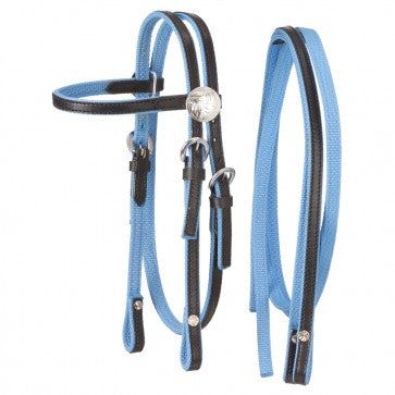 Tough1 Bridle Nylon w/Leather Pony - 42-7499P-14-0