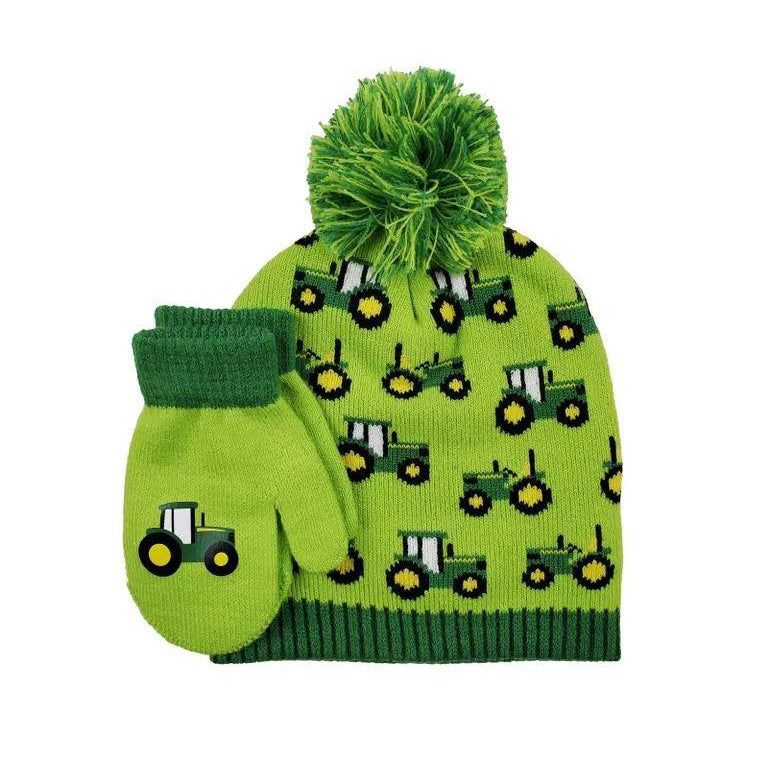 Tractor Hat &amp; Mittens