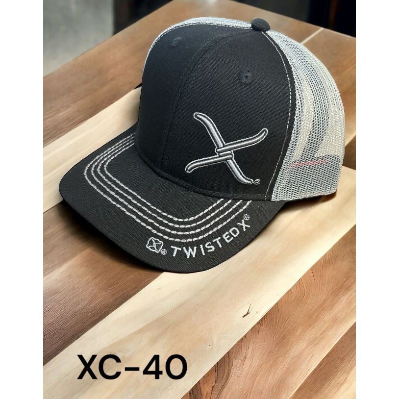 Twisted X Black 2X Grey Snapback Ball Cap