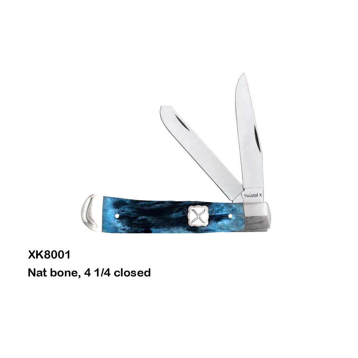 Twisted X Trapper Knife - Blue Bone