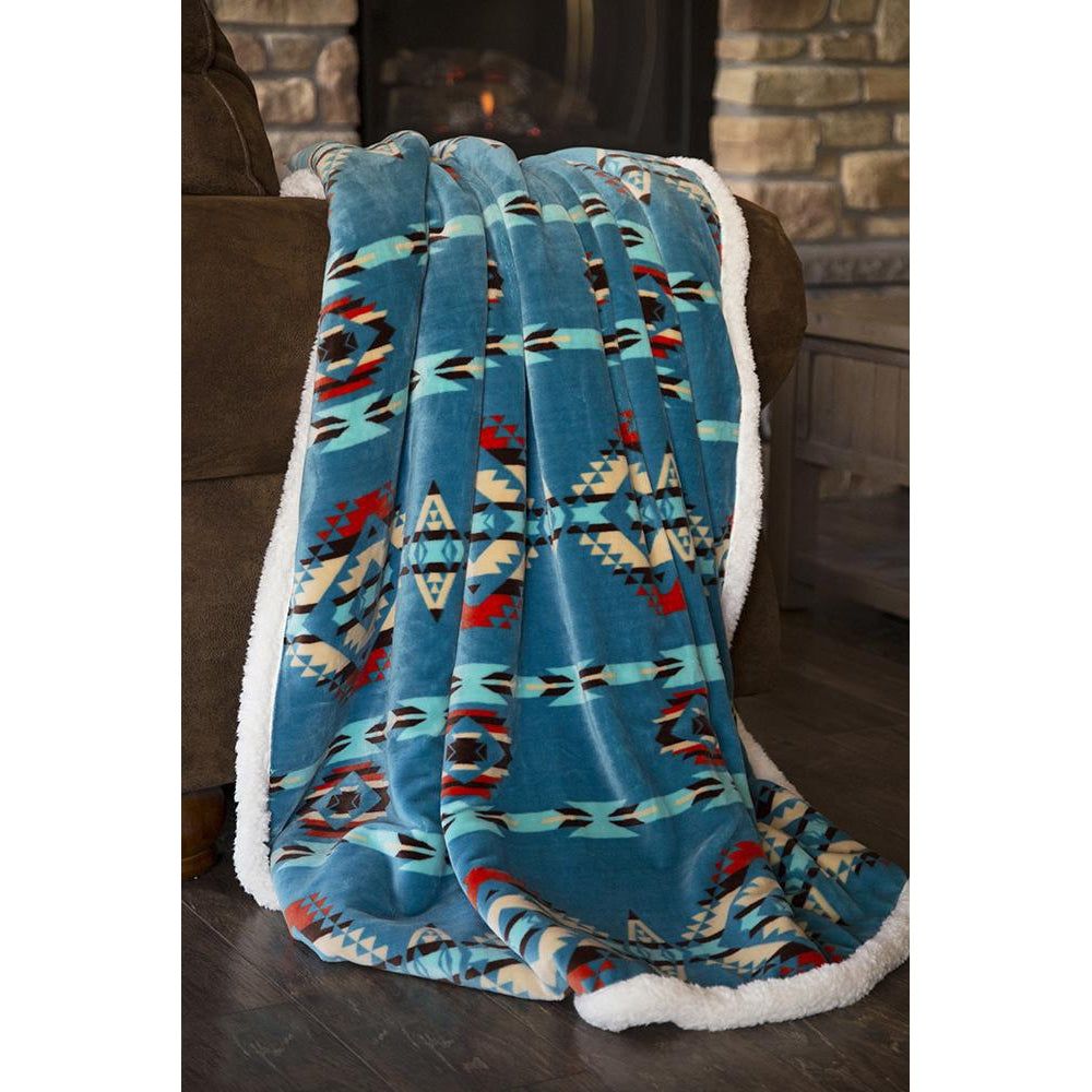 Turquoise SW Plush Throw