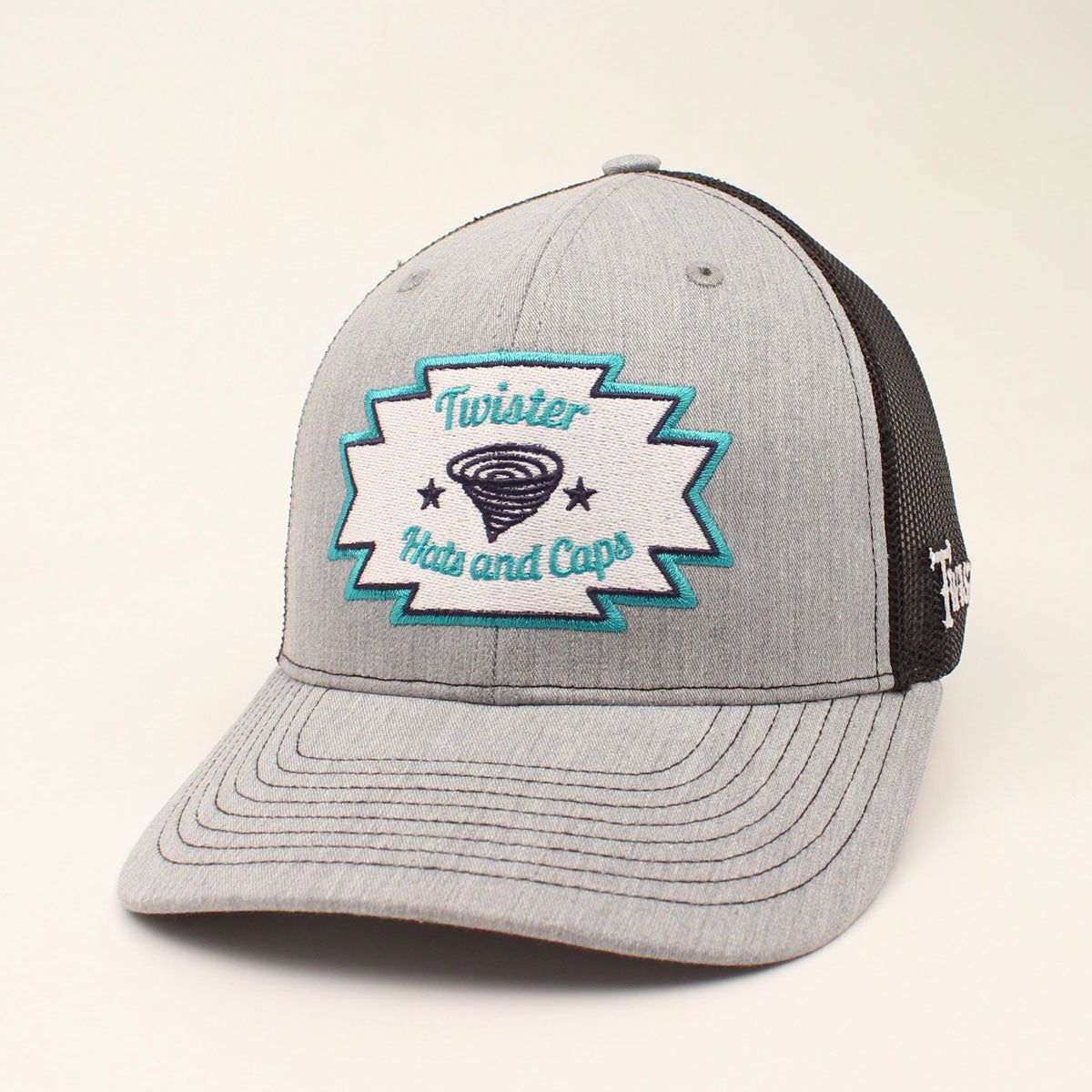 Twister Men's Cap w/Twister Logo on Front Trimmed in Turquoise