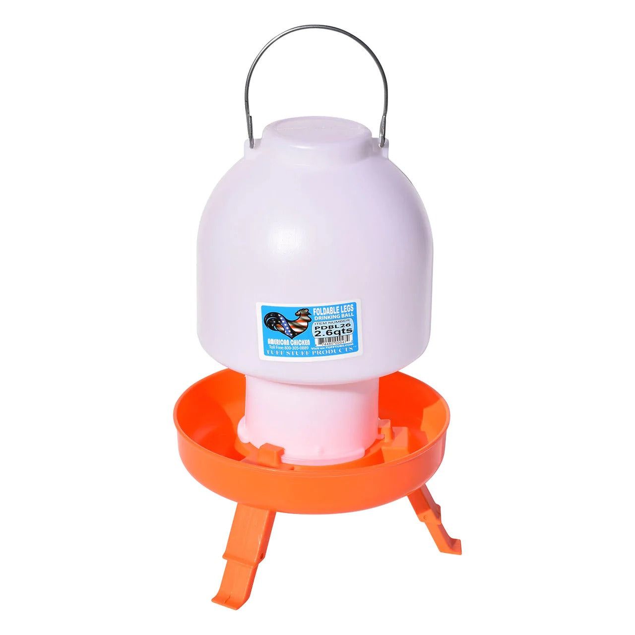 TuffStuff Poultry Ball Drinker w/Foldable Legs 2.6 Gallon