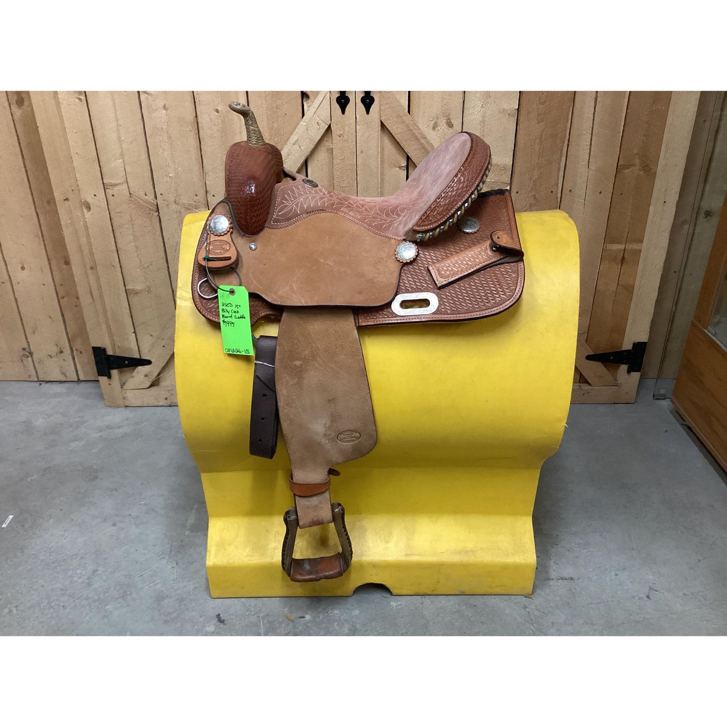 Used 15" Billy Cook Barrel Saddle
