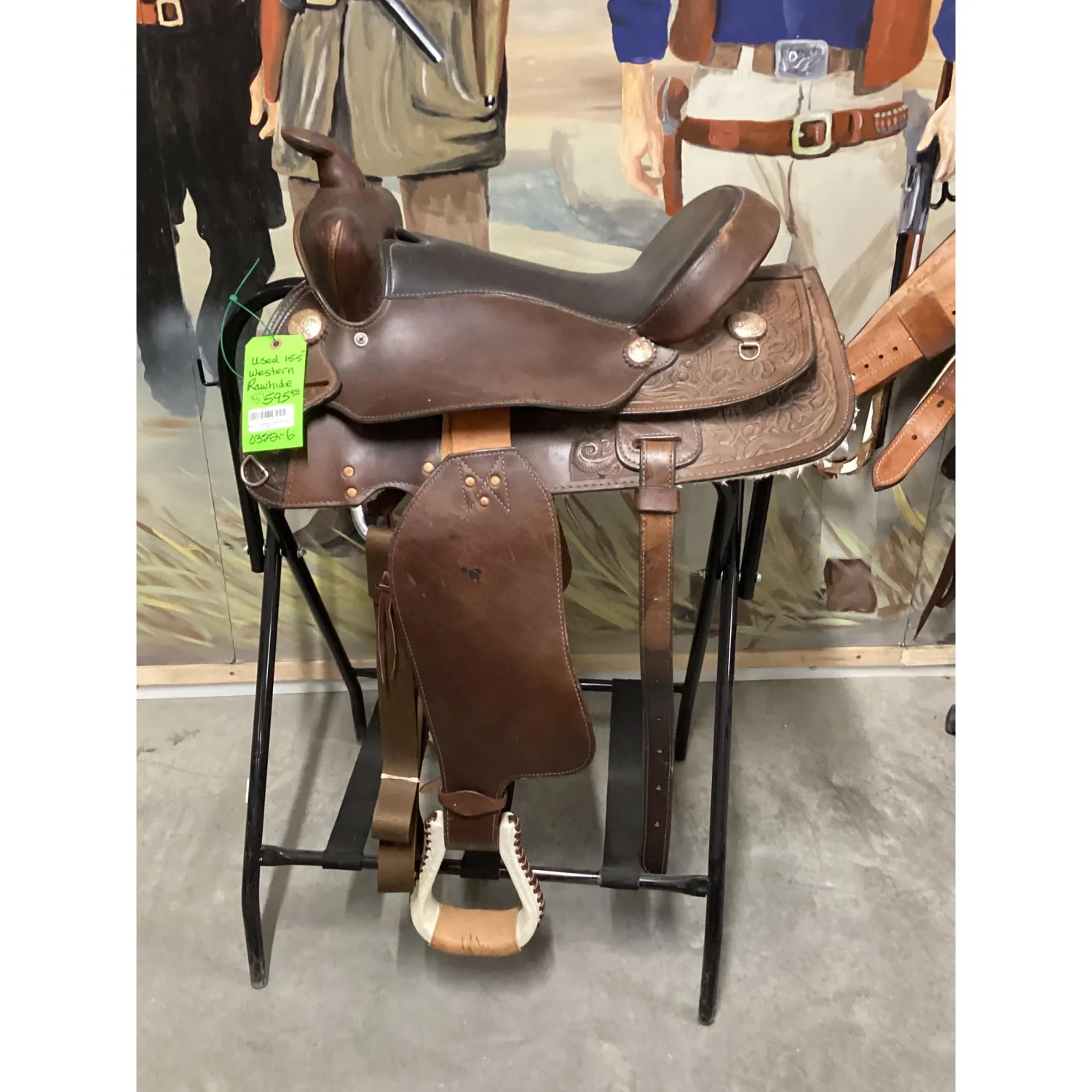 Used 15.5" Western Rawhide Saddle
