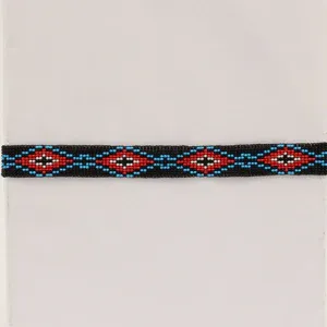 Twister Beaded Hat Band - Black/Blue/Red/White