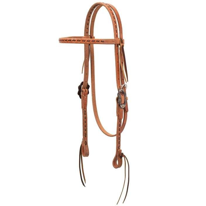 Weaver Leather Browband Headstall Russet H/L Buckstitch