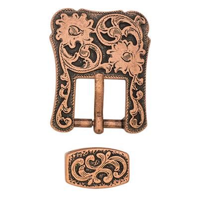 Weaver Leather Floral Hell Buckle ATQ Copper 3/4