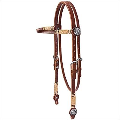 Weaver Leather Harness Leather Rawhide Accents Browband Headstall 3/4"