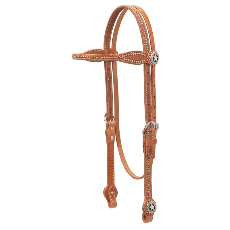 Weaver Leather Browband Headstall Russel HL Texas Star
