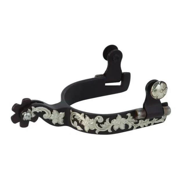 Weaver Leather Ladies' Antiqued Show Spur with German Silver Floral Trim