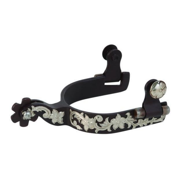 Weaver Leather Ladies' Antiqued Show Spur with German Silver Floral Trim