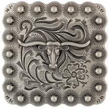 Weaver Leather Square Longhorn Berry Concho 1" AN