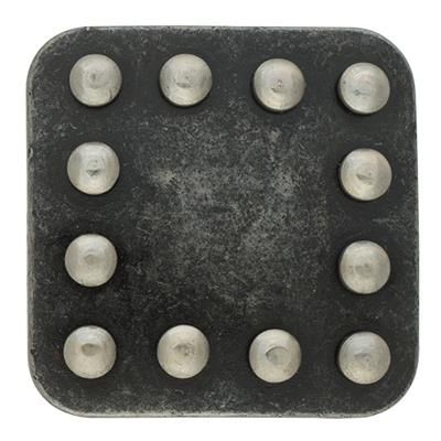 Weaver Leather Square Concho Silver Dots/Black 1 1/4"