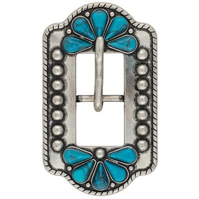 Weaver Leather Turquoise Flower Buckle 3/4"