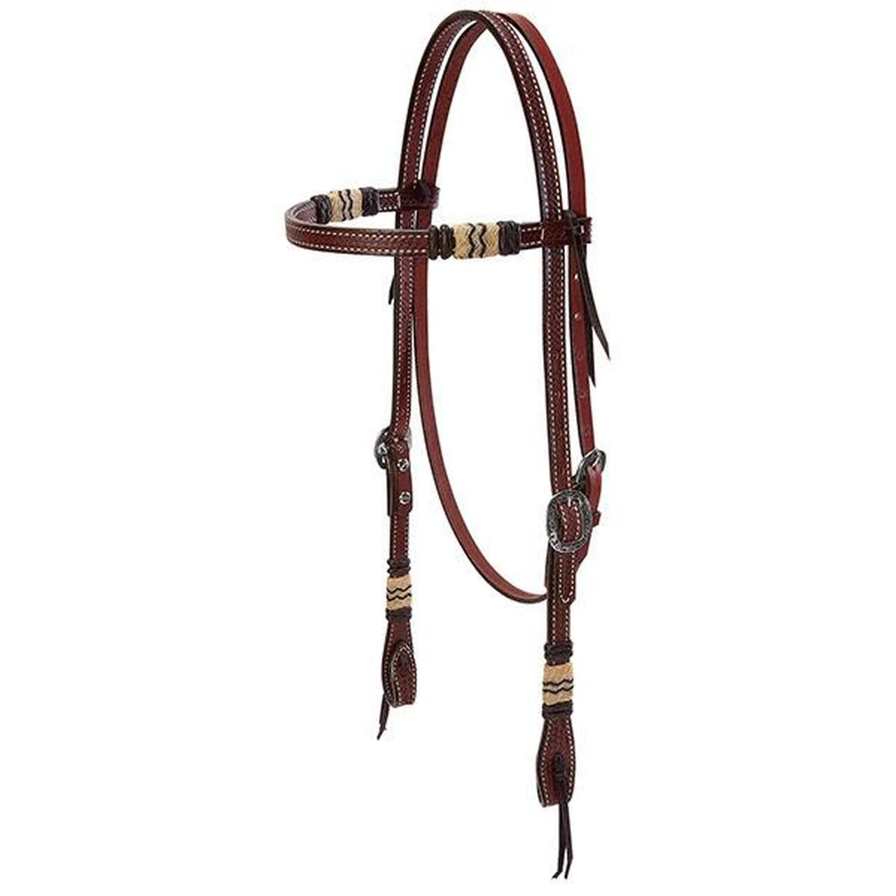 Weaver Leather Basketweave Bridle Leather Browband Headstall Average