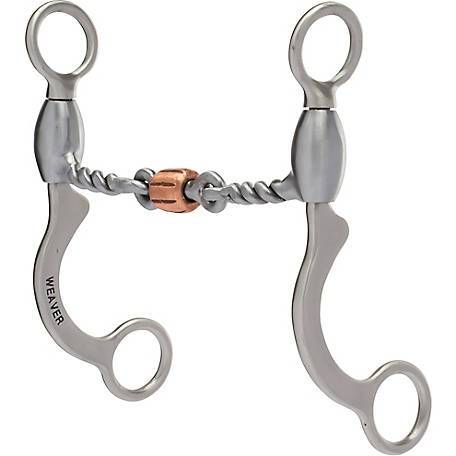Weaver Leather Pro Series 5" Short Shank Bit Sweet Iron Twisted Wire Mouth with Copper Cricket