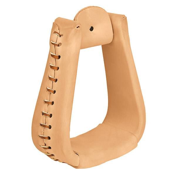 Weaver Natural Leather Covered Stirrups Overshoe Roper