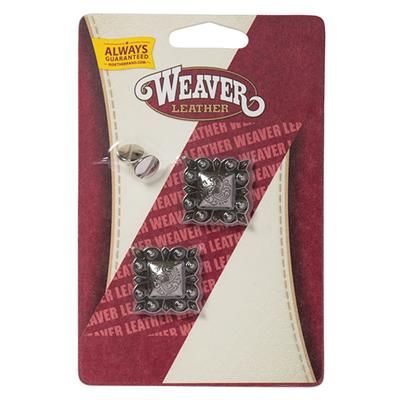 Weaver Leather 1" Antique Nickel Square Berry Concho - 77-4128