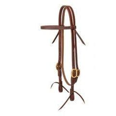 Weaver Leather 5/8" Working Cowboy Browband Headstall Solid Brass Horse