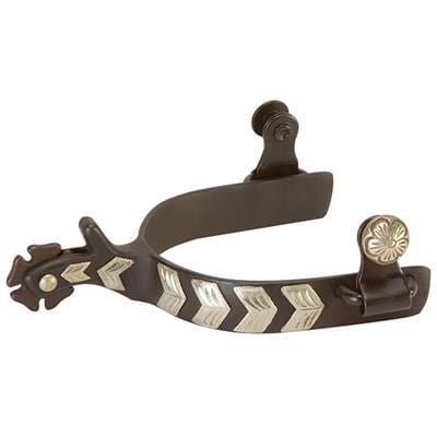 Weaver Leather Men's Show Spurs with German Silver Chevron Trim