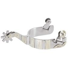Weaver Leather Men's Spurs with Engraved German Silver Trim