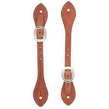 Weaver Leather Mens Flared Harness Leather Spur Straps - Russet