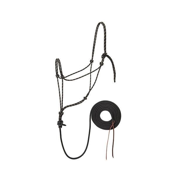 Weaver Leather Silvertip® Trailblazer Halter with 12' Lead Average - Black with Tan Flecks