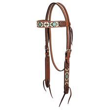 Weaver Turquoise Cross Aztec 5/8 Headstall Browband