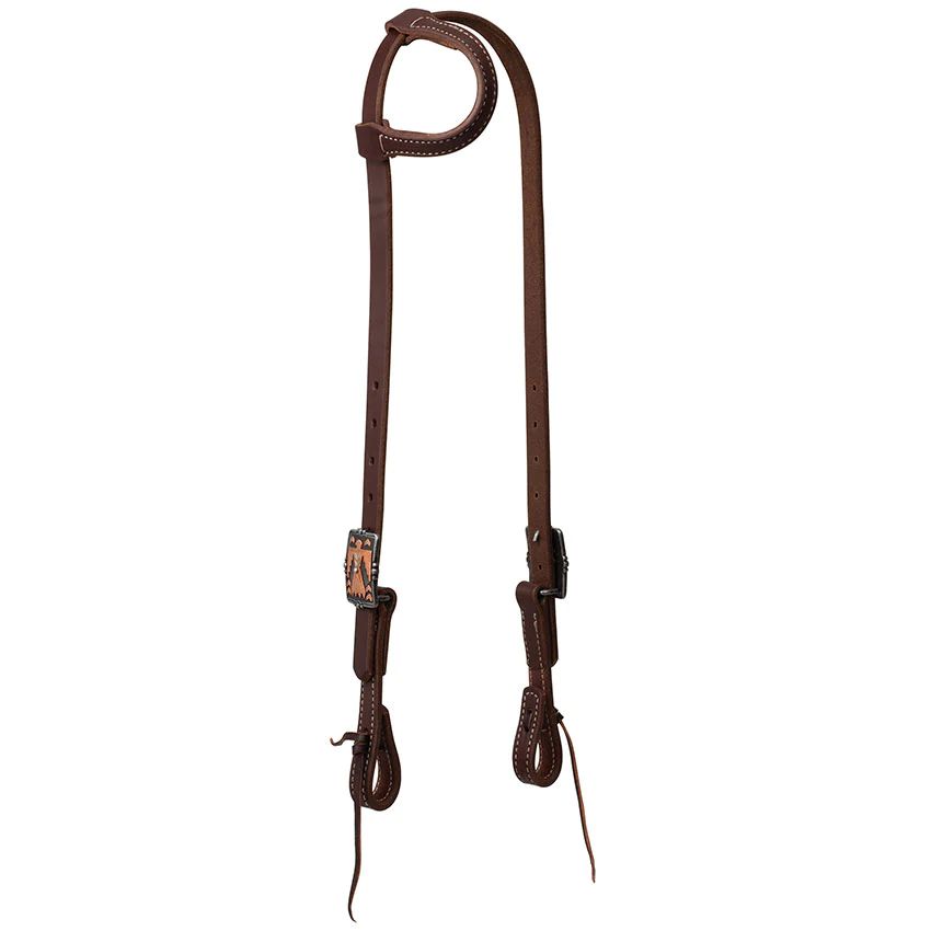Weaver Working Tack Sliding Ear Headstall w/Designer Hardware - Thunderbird