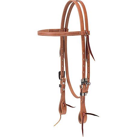 Weaver Pro Tack Premium Leather Straight Browband Headstall, 5/8"