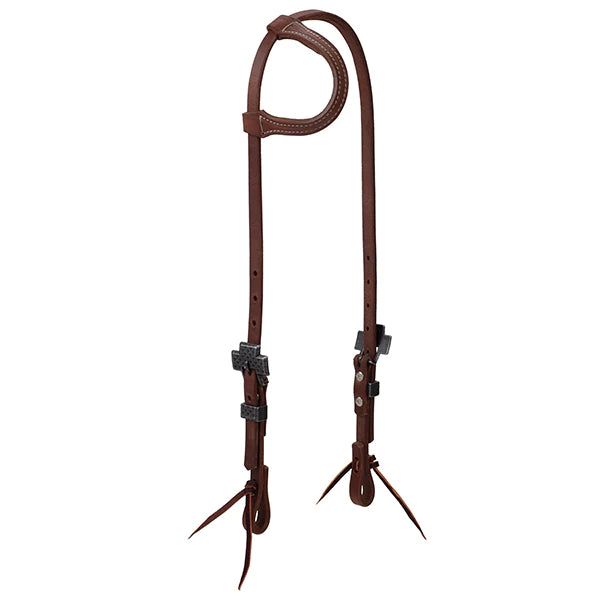 Weaver ProTack Sliding Ear Headstall w/Designer Hardware - Black Raspberry