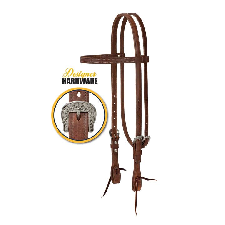 Weaver Synergy Straight Browband Headstall w/Designer Hardware - Floral