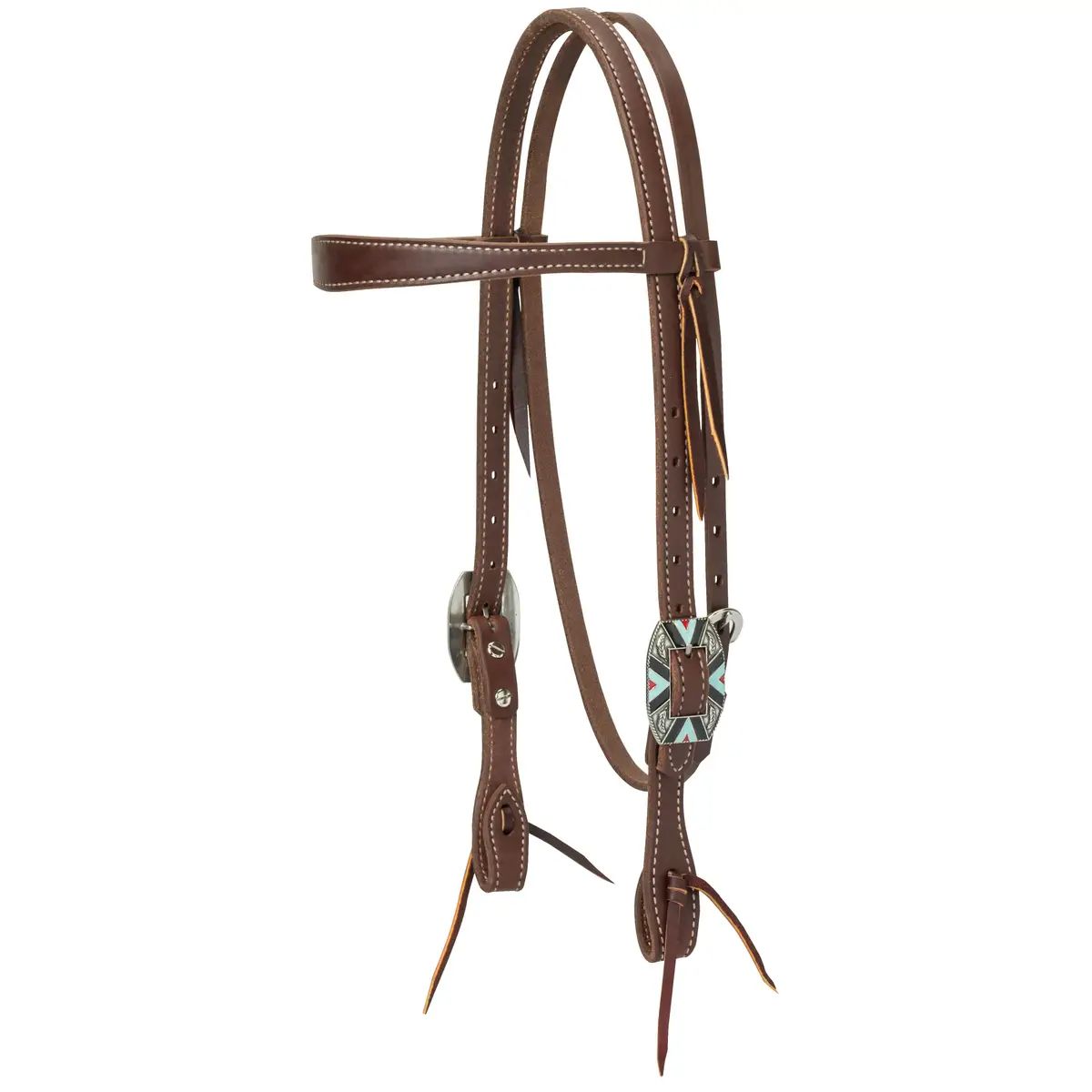 Weaver Working Tack Slim Browband Headstall - Rope Edge Hardware