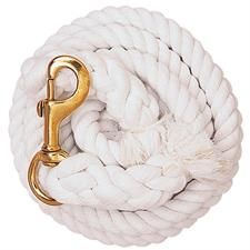 Weaver Leather White Cotton Lead Rope with Nickel Plated Chain and 225 Snap