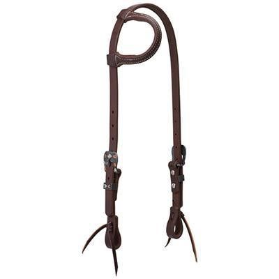 Weaver Leather Working Tack Chevron Designer Hardware Sliding Ear Headstall - Canyon Rose