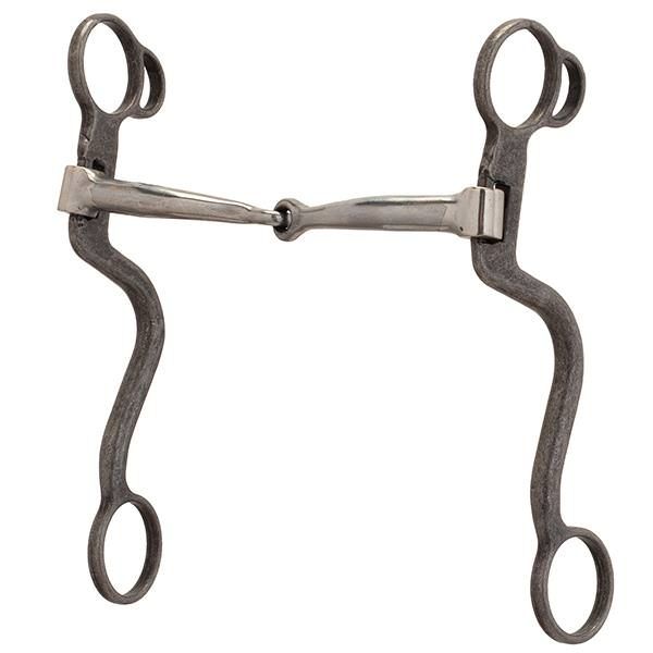 Weaver Professional S Shank 7" Cheek Buffed Black Snaffle Bit